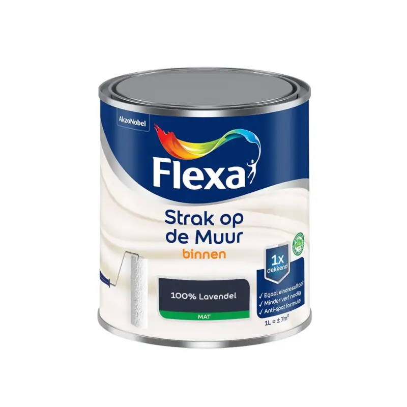 Actieprijs Flexa - Strak Op De Muur Binnen Mat - 100% Lavendel - Meng - 1 L